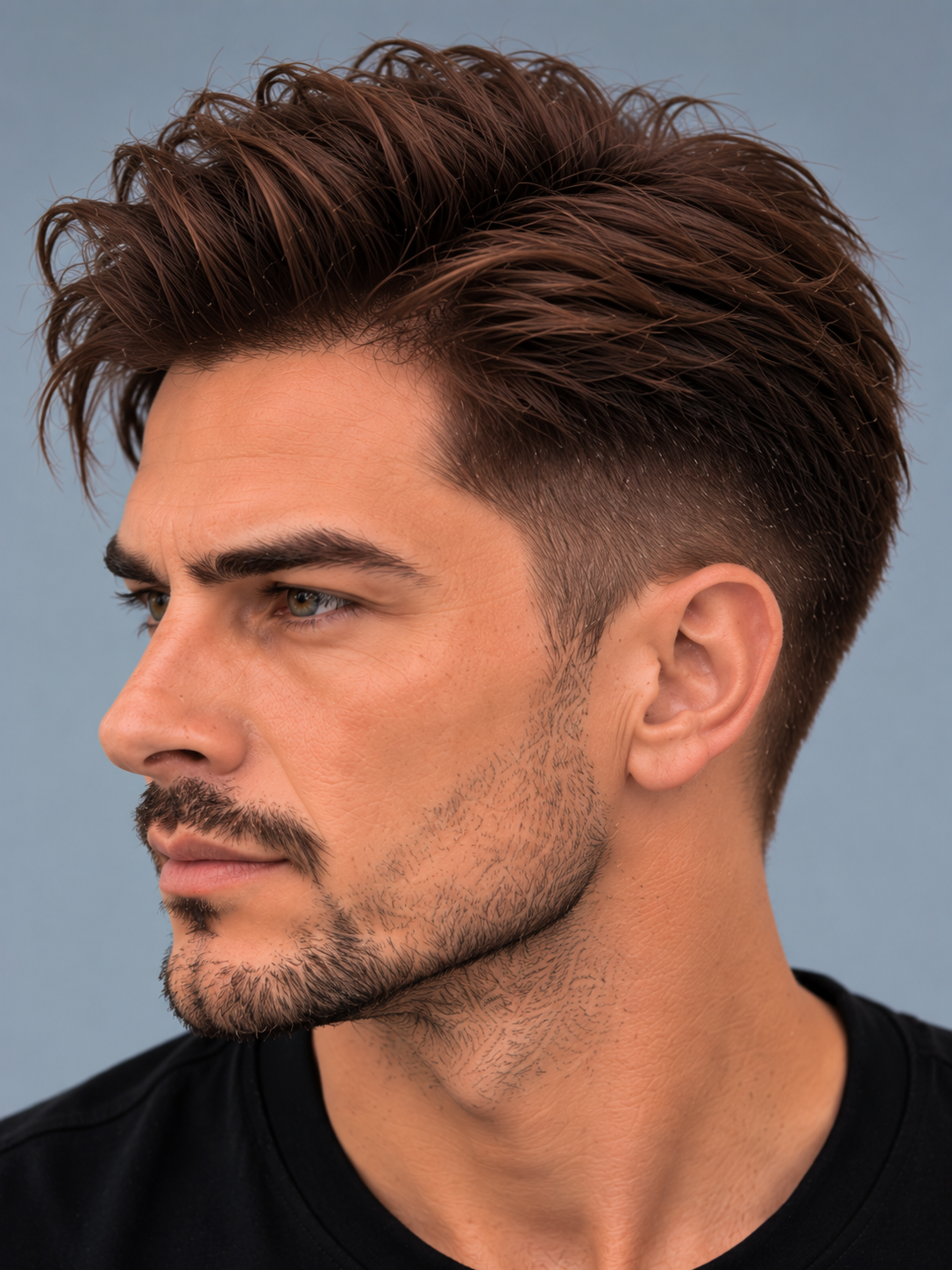 Discover the Textured Quiff Men's Hair System by XHairLab, featuring natural volume, modern layered styling, a realistic hairline, and lightweight comfort. - Image 3