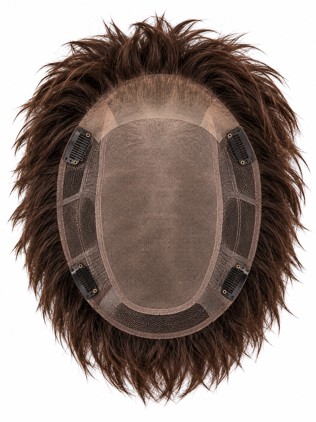 Modern French Crop Men's Hair System – Dark Brown Textured Toupee with Natural Fringe - Image 6