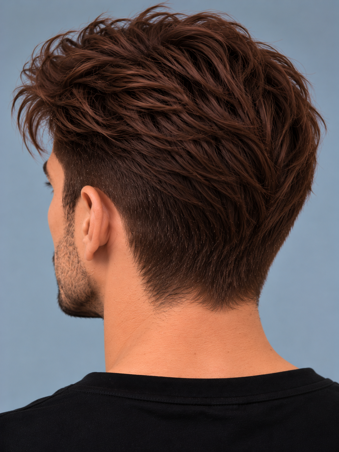 Discover the Textured Quiff Men's Hair System by XHairLab, featuring natural volume, modern layered styling, a realistic hairline, and lightweight comfort. - Image 7