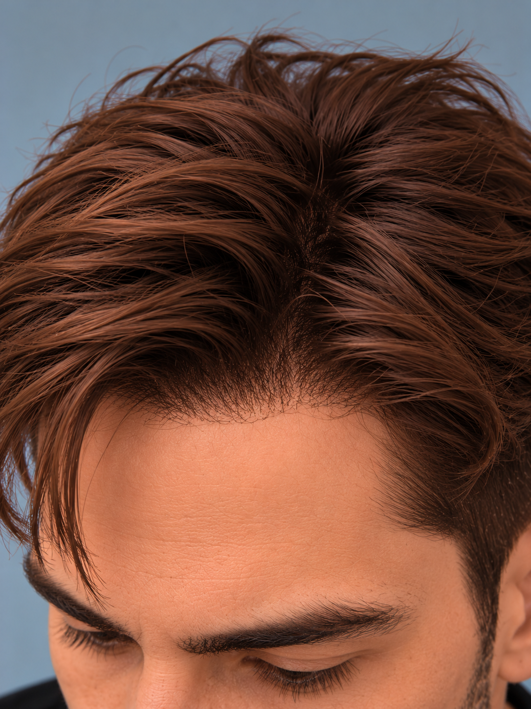 Discover the Textured Quiff Men's Hair System by XHairLab, featuring natural volume, modern layered styling, a realistic hairline, and lightweight comfort. - Image 4
