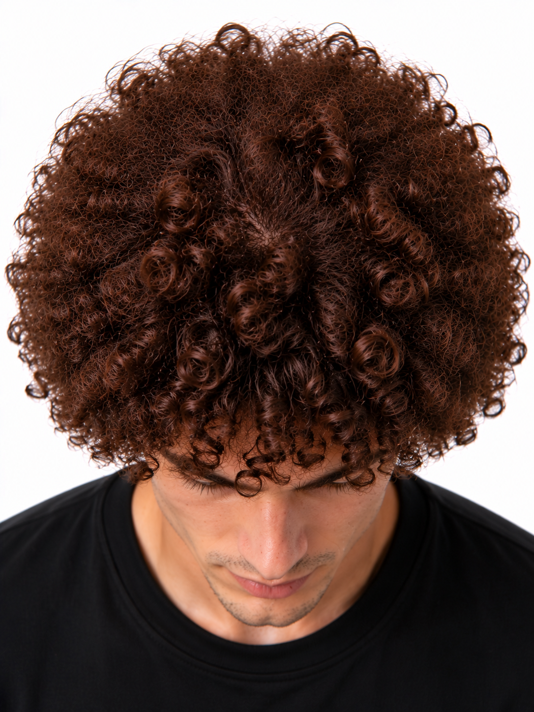 Classic Afro Curly Men's Hair System – Dark Brown Voluminous Curly Wig | XHairLab - Image 7