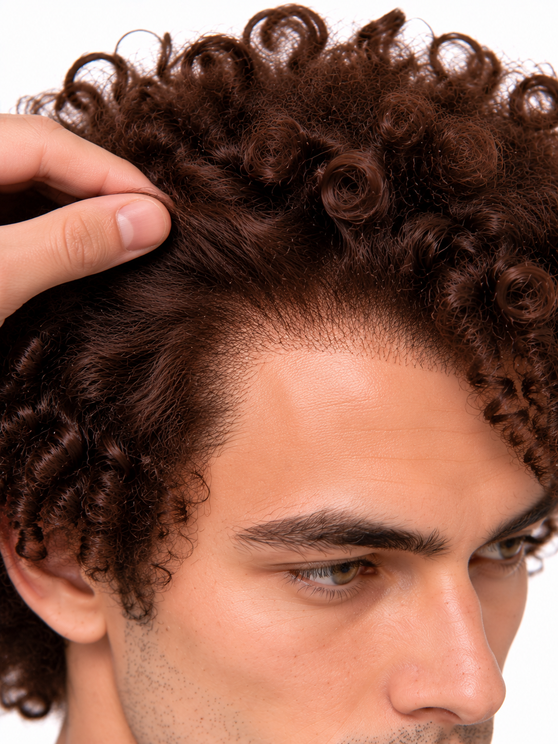 Classic Afro Curly Men's Hair System – Dark Brown Voluminous Curly Wig | XHairLab - Image 8
