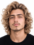 Natural Curl Flow Men's Hair System – Ash Blonde Medium-Length Curly Wig | XHairLab