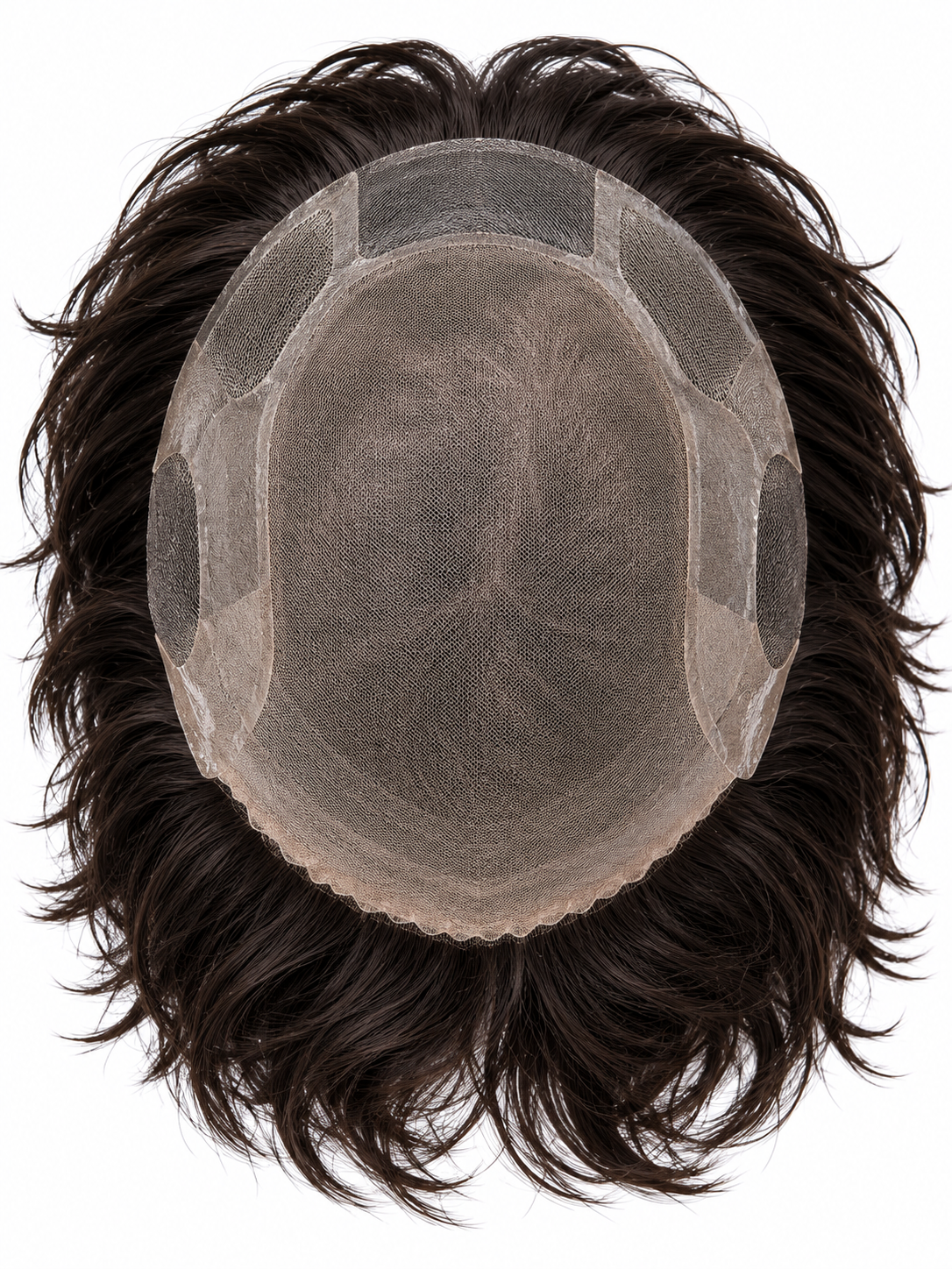 Messy Textured Mullet Men's Hair System – Natural Black Layered Wig | XHairLab - Image 10