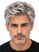 Modern Silver Textured Crop Men's Hair System – Voluminous Silver Gray Wig | XHairLab