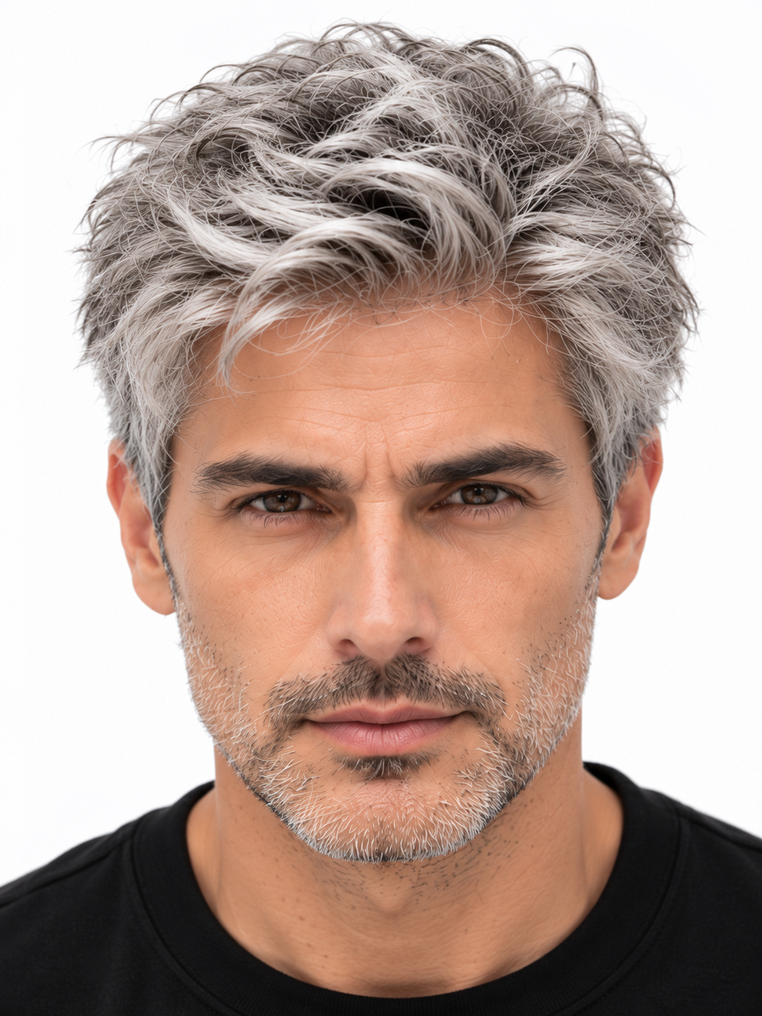 Modern Silver Textured Crop Men's Hair System – Voluminous Silver Gray Wig | XHairLab